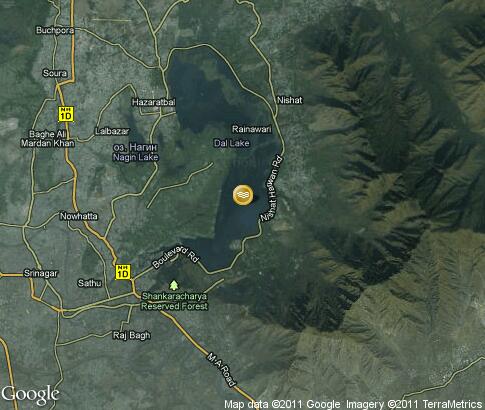 map: Dal Lake in Kashmir