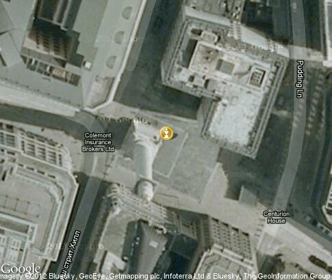 map: Monument to the Great Fire of London