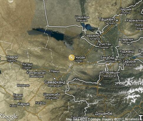 map: Production of Silk Fabrics in Uzbekistan