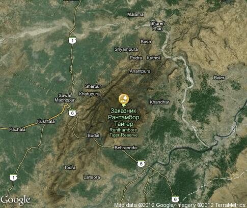 карта: Национальный парк Рантамбор