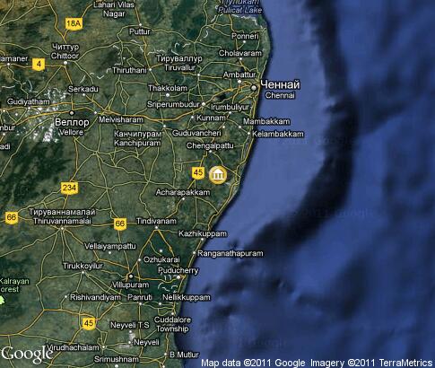 map: School of Yoga in Tamil Nada