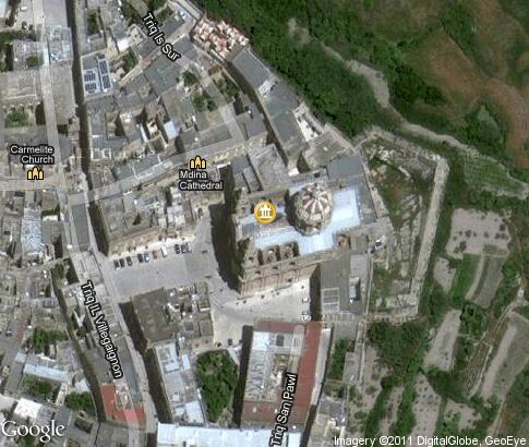 map: St. Paul Cathedral at Mdina