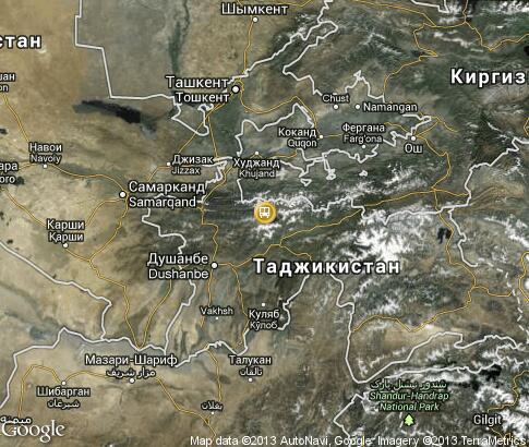 マップ: Transport links of Tajikistan