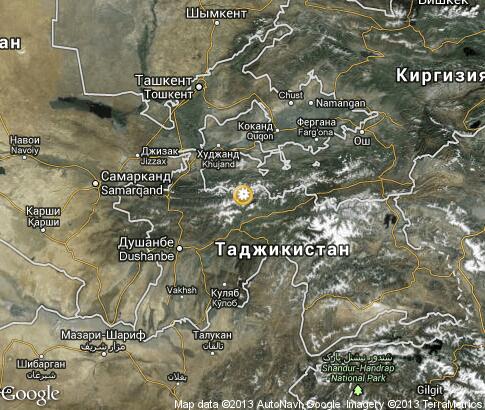 карта: Зима в Таджикистане