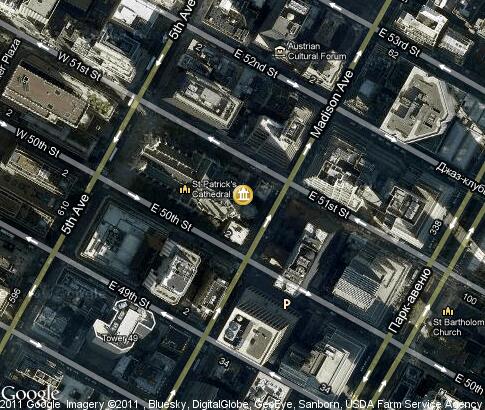 map: St. Patrick`s Cathedral