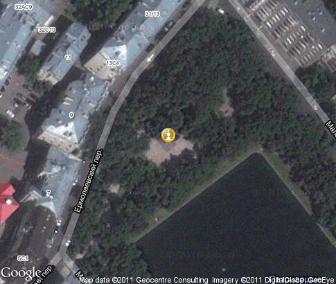 map: Statue of Krylov at Patriarchs Ponds