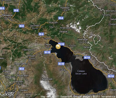 map: Lake Sevan, resort